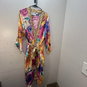 Powder Design Floral Maximalist Robe One Soxe Psychedelic Artsy Art To Wear Boho